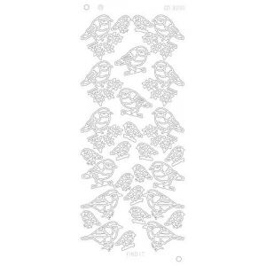 Stickervel: X-mas birds - Goud